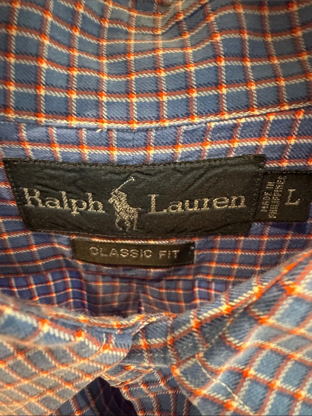 Polo by Ralph Lauren Blue and Red Micro-Check Button-Down Shirt